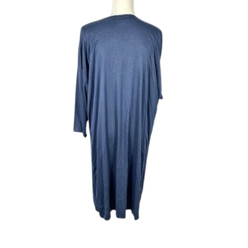 LuLaRoe Shirley Open Front Ribbed Kimono Size Large Cardigan Solid Blue - Picture 2 of 5